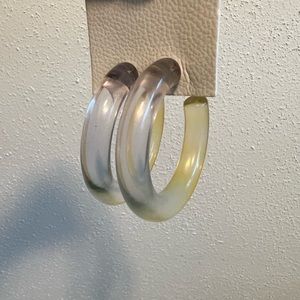 Free People Acrylic Yellow Ombre Half Hoop Earrings